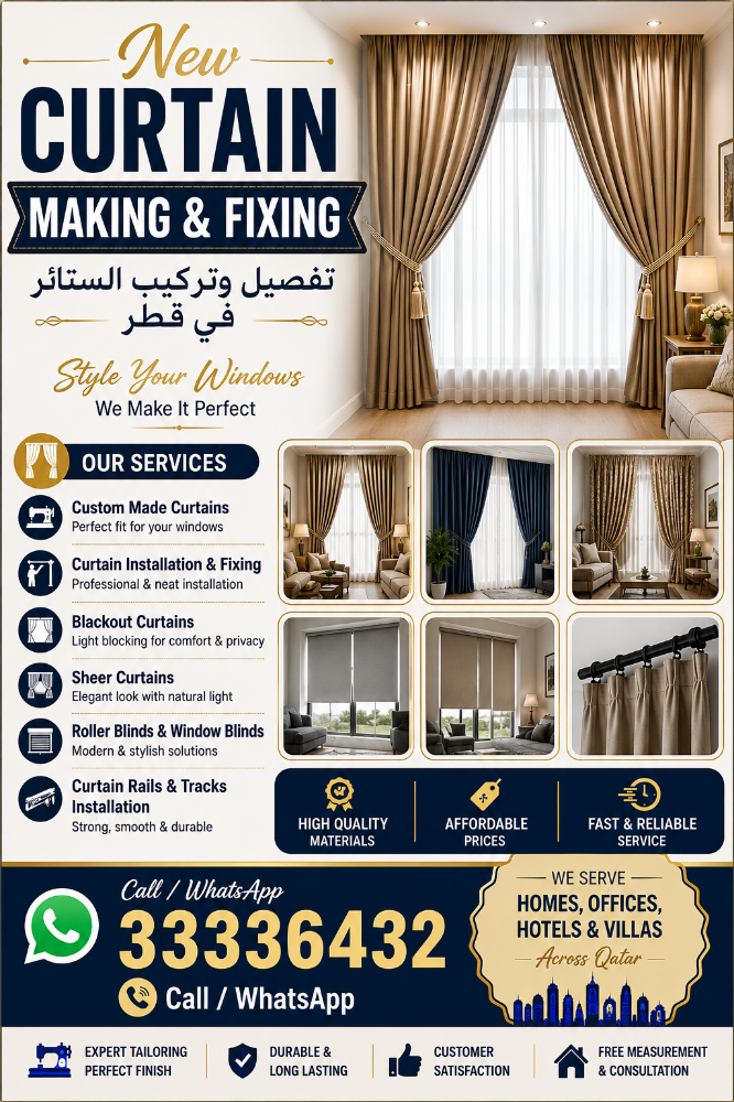 we making new curtain and fixing - 1