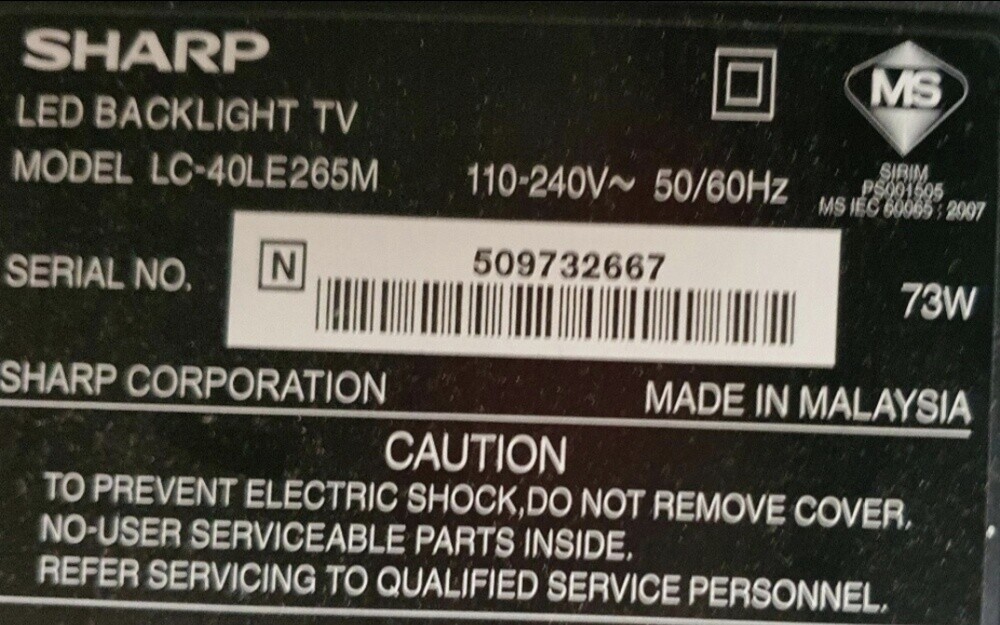 sharp TV 40" - 3