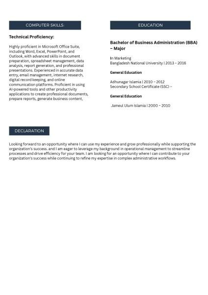 Operations Executive, - 4