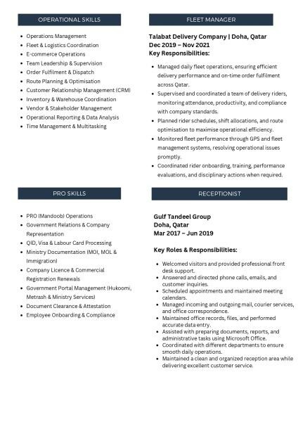 Operations Executive, - 3