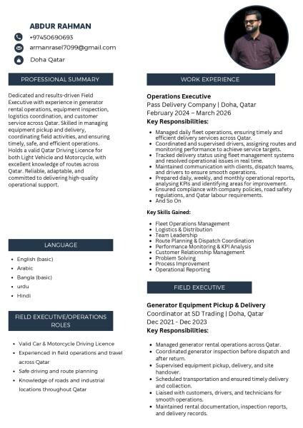 Operations Executive, - 2