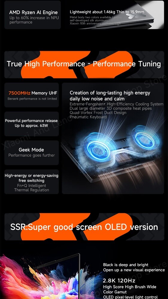 Lenovo Laptop with AMD Ryzen 7, 32G - 6