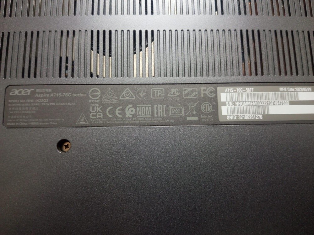 Acer Aspire 7 i5-12 rtx 3050 - 4