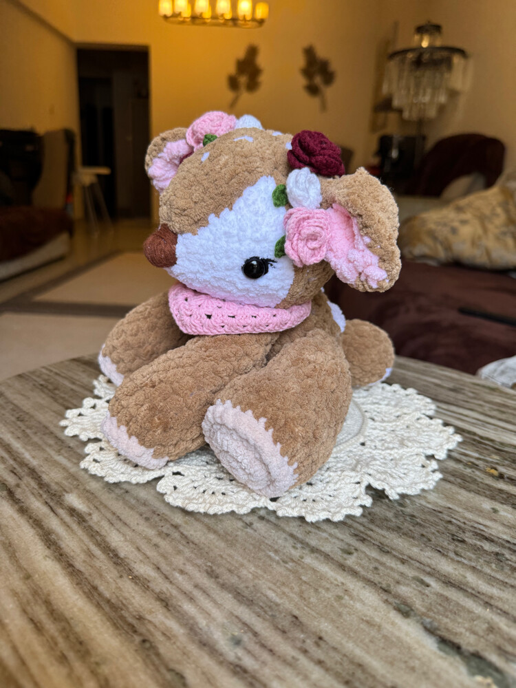 crochet deer , baby toy , handmade - 1