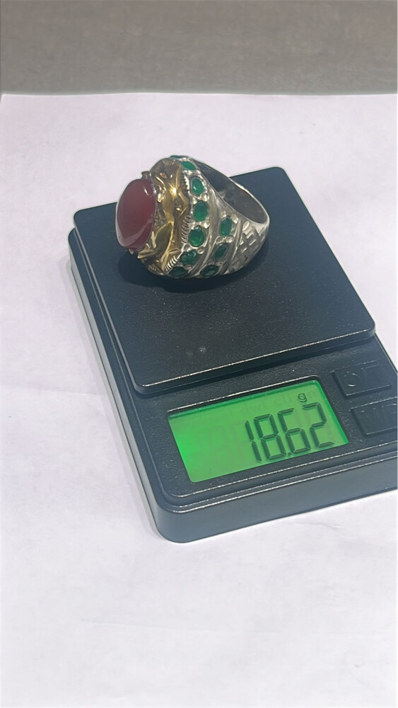 خاتم عقيق كبدي - 3