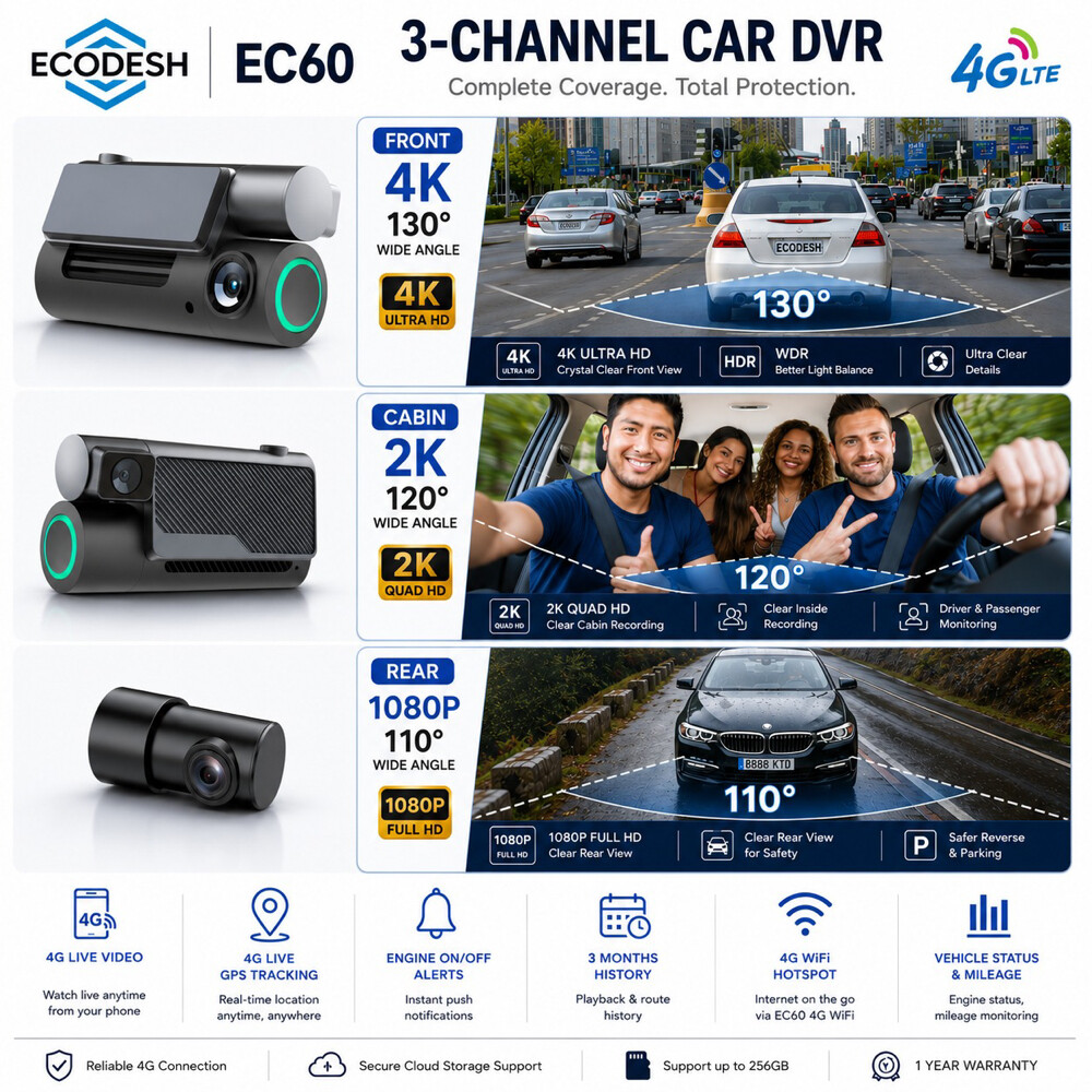 3 CHANNELS DASH CAM - 2