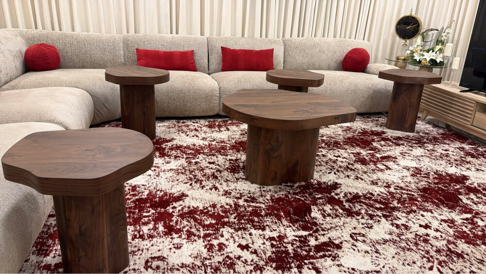 woody style tables living room  - 1