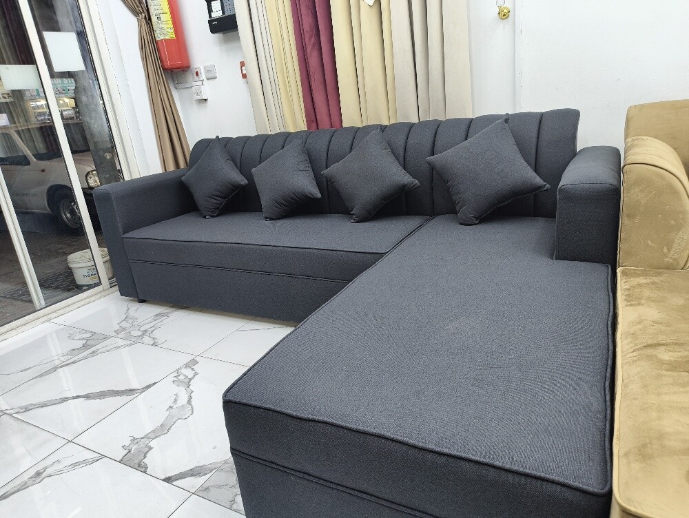black gray  L ship sofa seal - 4