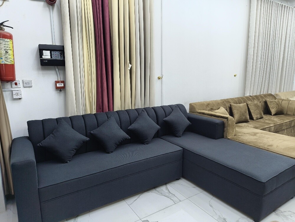 black gray  L ship sofa seal - 3
