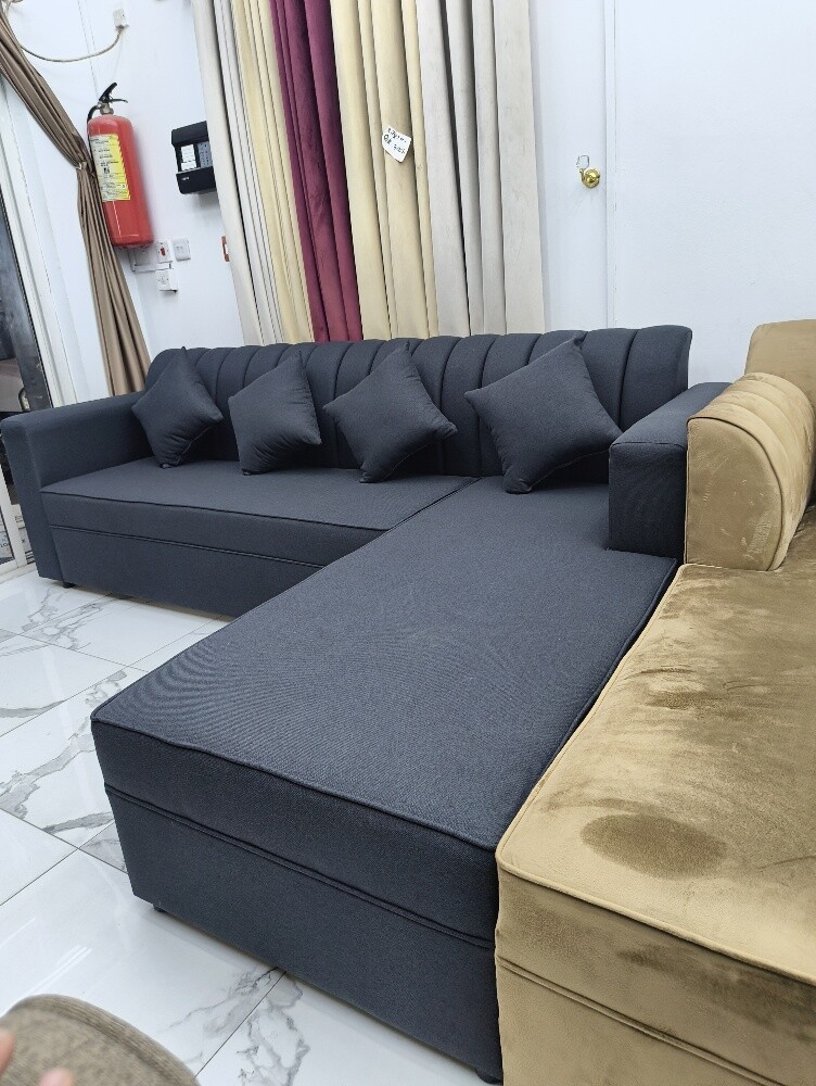 black gray  L ship sofa seal - 6