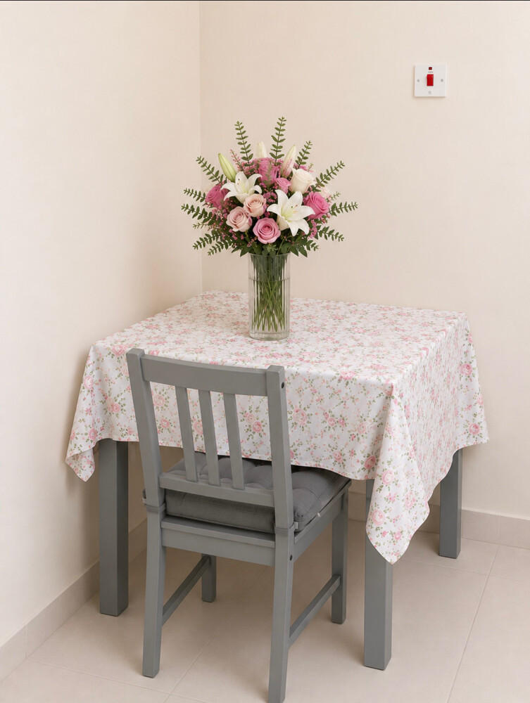 TV, TV Table, Table & chair beside - 1