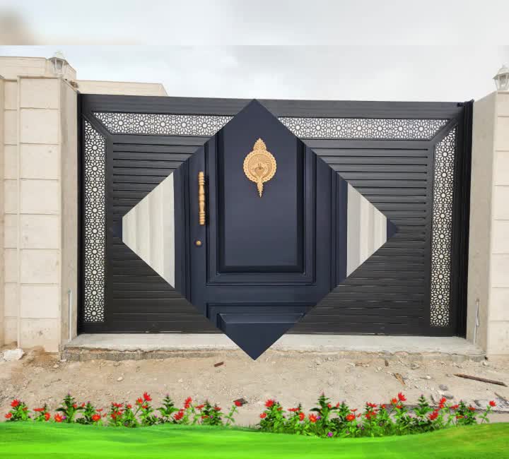 all steel handrails door pergola - 22