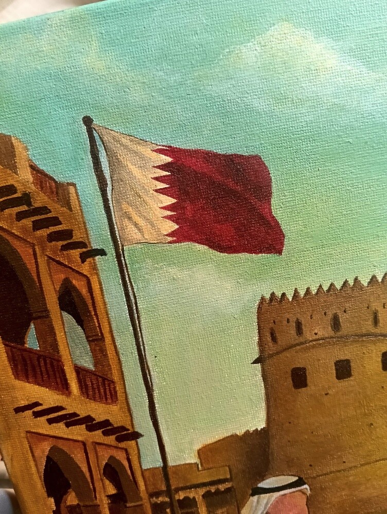 لوحة تراثية قطرية فاخرة - 4