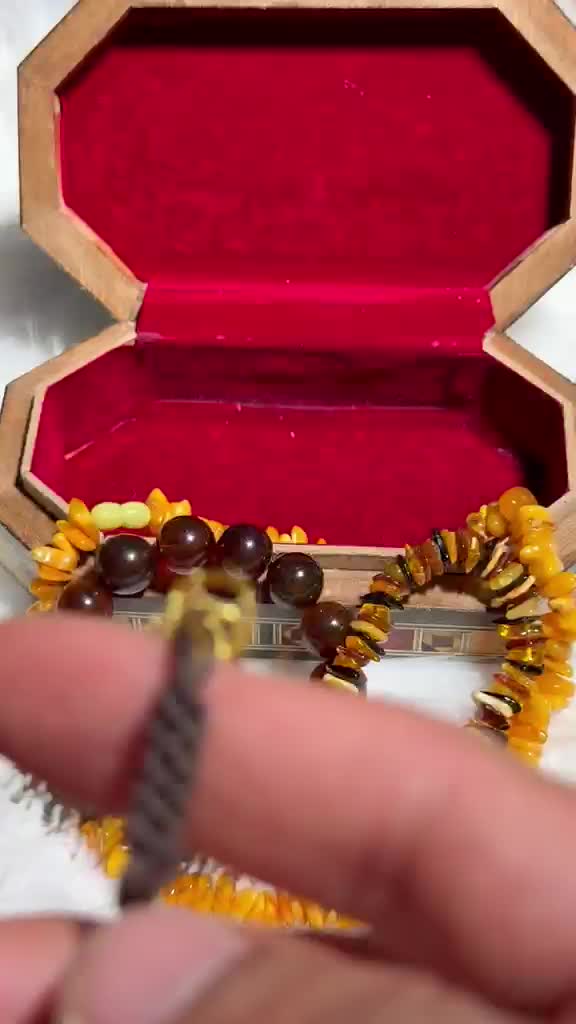Natural Baltic Amber insect Misbaha - 4