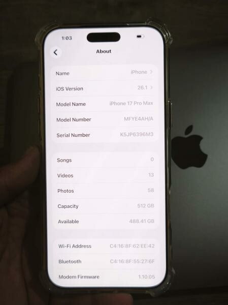 آيفون 17 برو ماكس  512 جيجابايت - 12