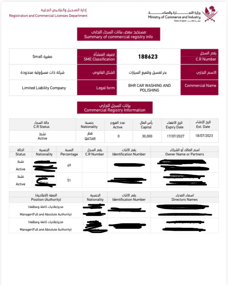 بيع سجل مغسلة سيارات - 1