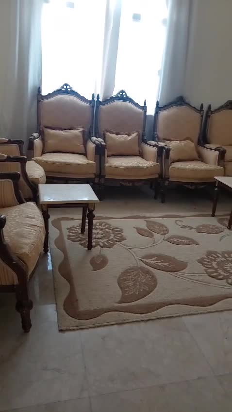 Eight chairs with four marble table - 2