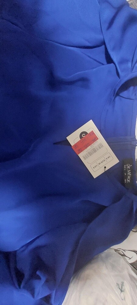 Royal blue Long Satin Dress - 1