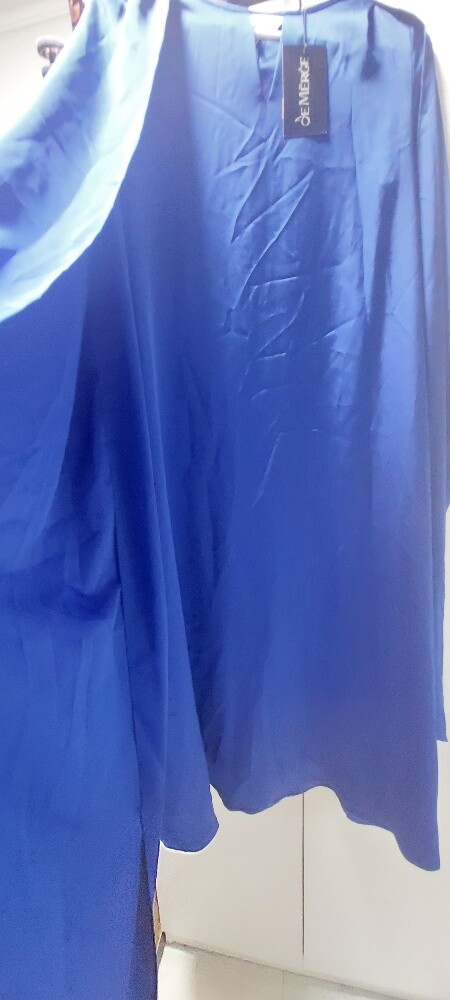 Royal blue Long Satin Dress - 4