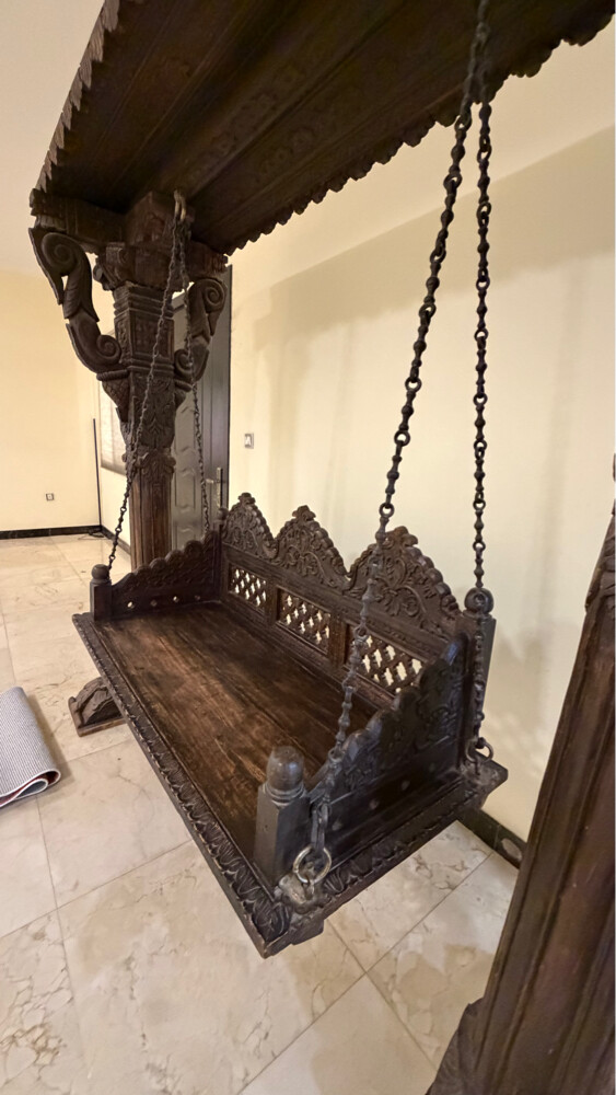Indian hand crafted indoor swing, - 3
