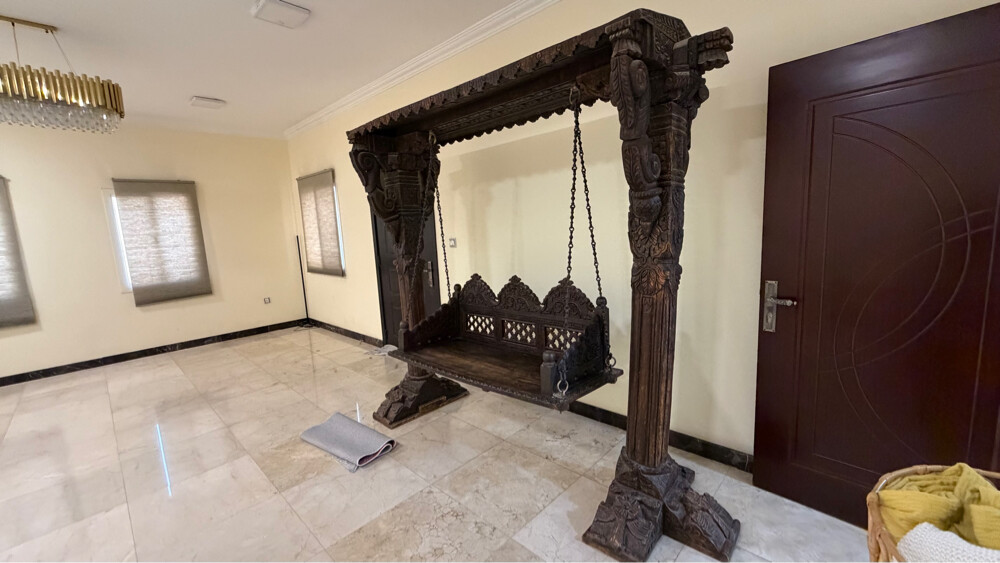 Indian hand crafted indoor swing, - 6