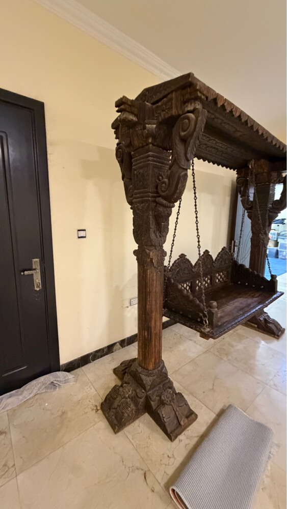 Indian hand crafted indoor swing, - 1