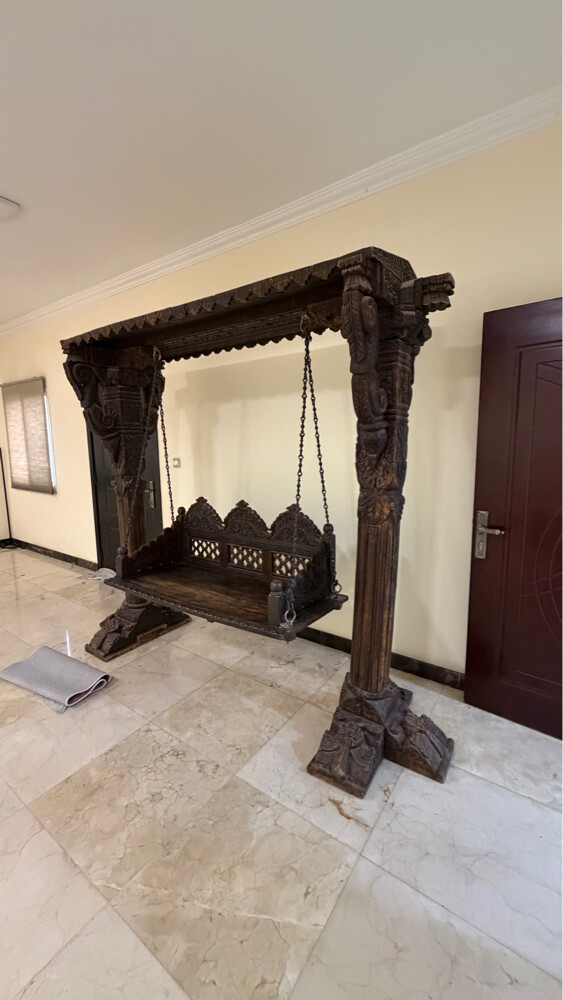 Indian hand crafted indoor swing, - 5