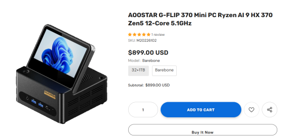AOOSTAR G-FLIP 370 MiniPC Ryzen AI - 4