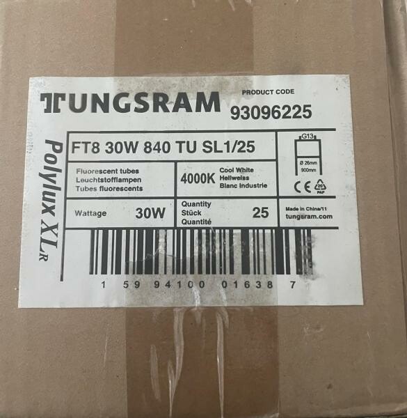 Tungsram FT8 30W 840 fluorescen tub - 1