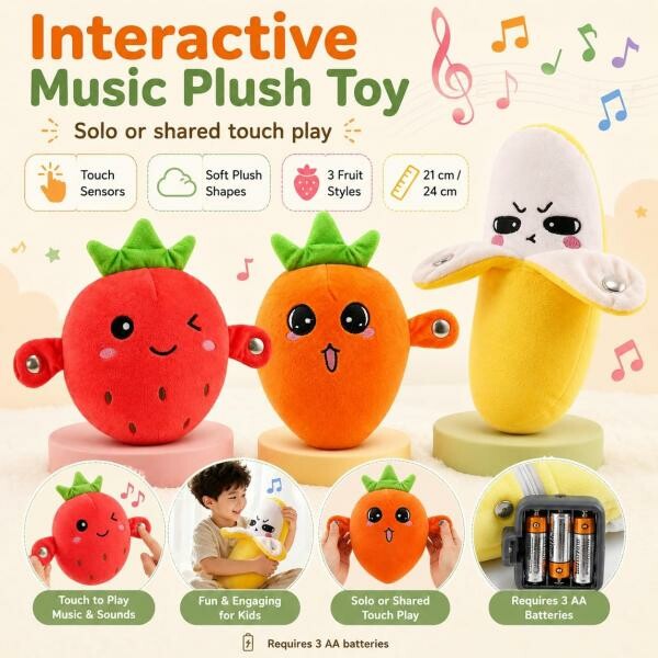 Interactive Musical Fruit Plush Toy - 6