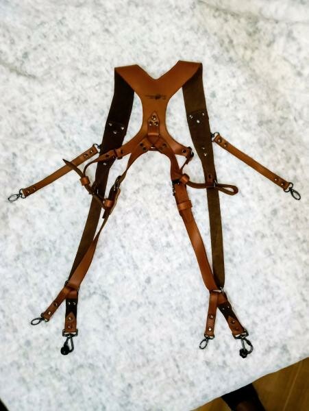 Genuine Leather Dual Camera Harness - 1