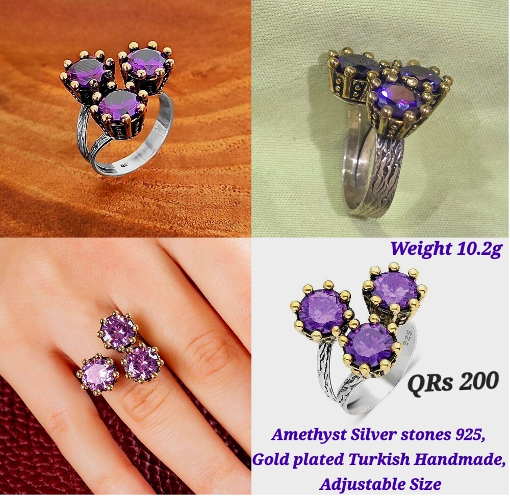 3 Silver Turkish Lady's Rings - 4