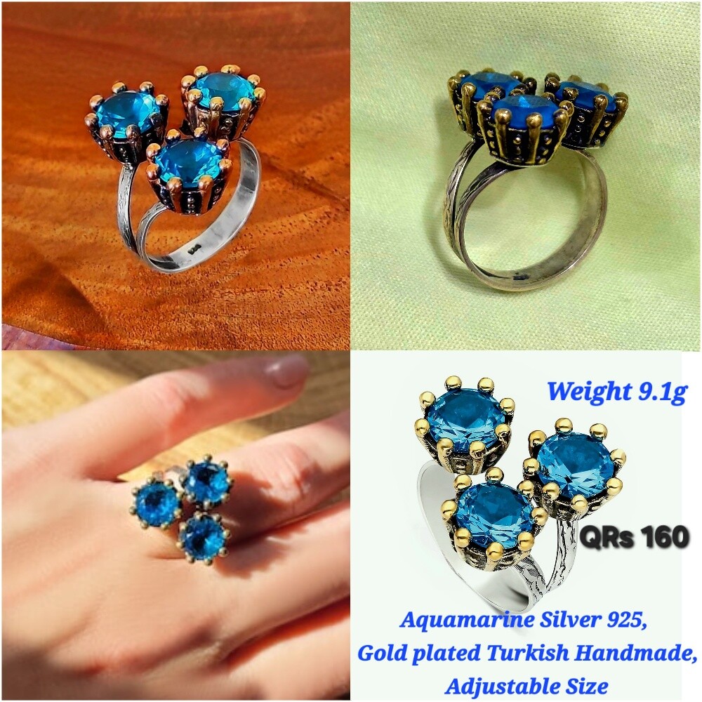 3 Silver Turkish Lady's Rings - 6