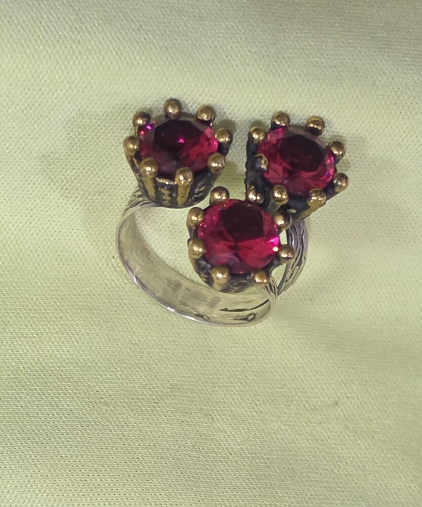 3 Silver Turkish Lady's Rings - 8