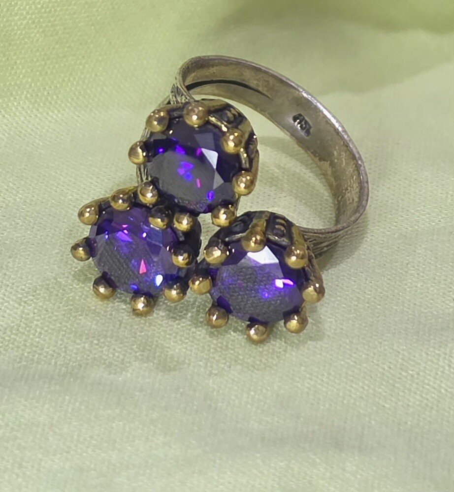3 Silver Turkish Lady's Rings - 9