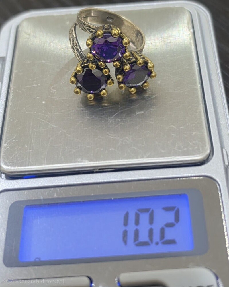 3 Silver Turkish Lady's Rings - 11