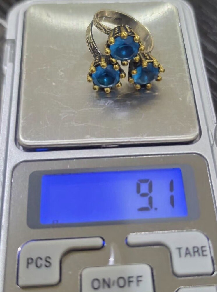 3 Silver Turkish Lady's Rings - 12