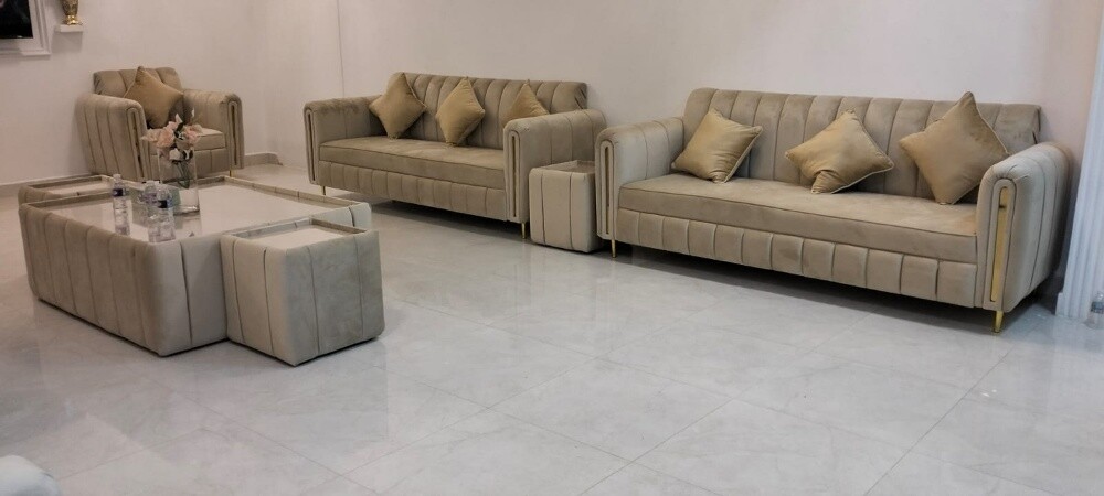طقم كنب جديد جاهز للبيع - 5