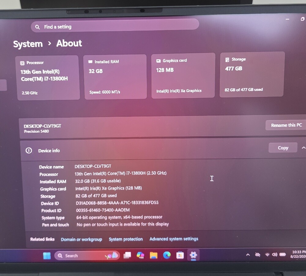 DeLL Precision i7 32GB 512GB 14FHD - 6