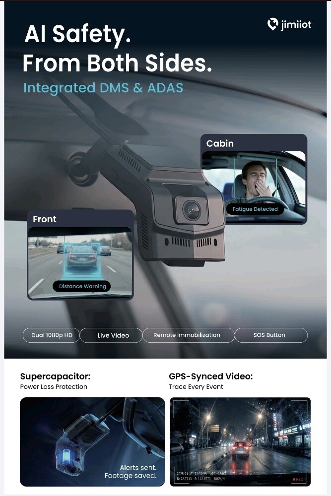4g Car Dashcam with GPS JC270 - 4