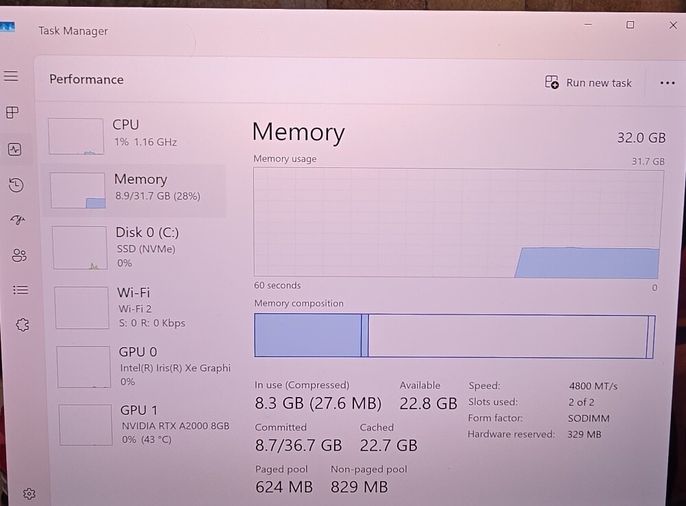 DeLL Precision i7 32GB-1.2T RTX 8GB - 16
