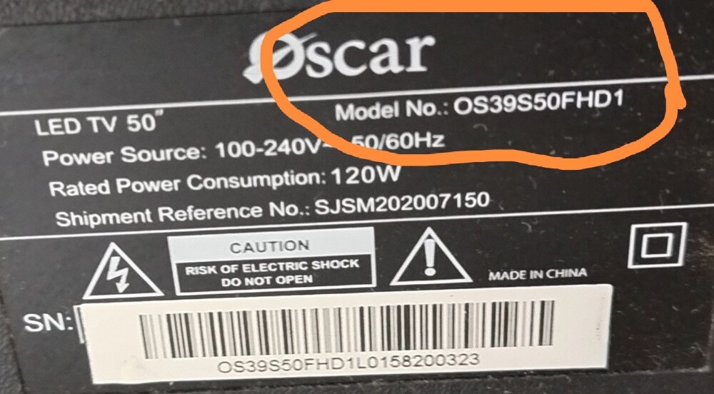 Remote control Oscar tv 50" - 2