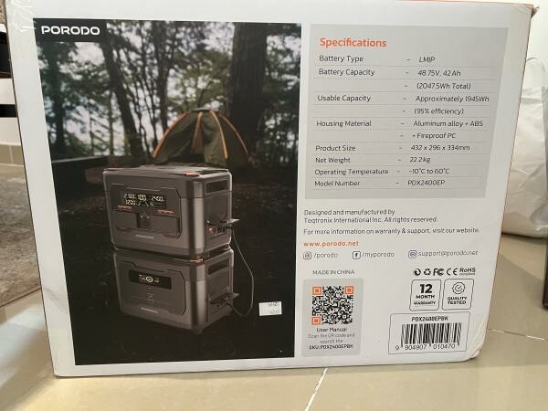 (Open Box) Porodo 2400W battery exp - 1
