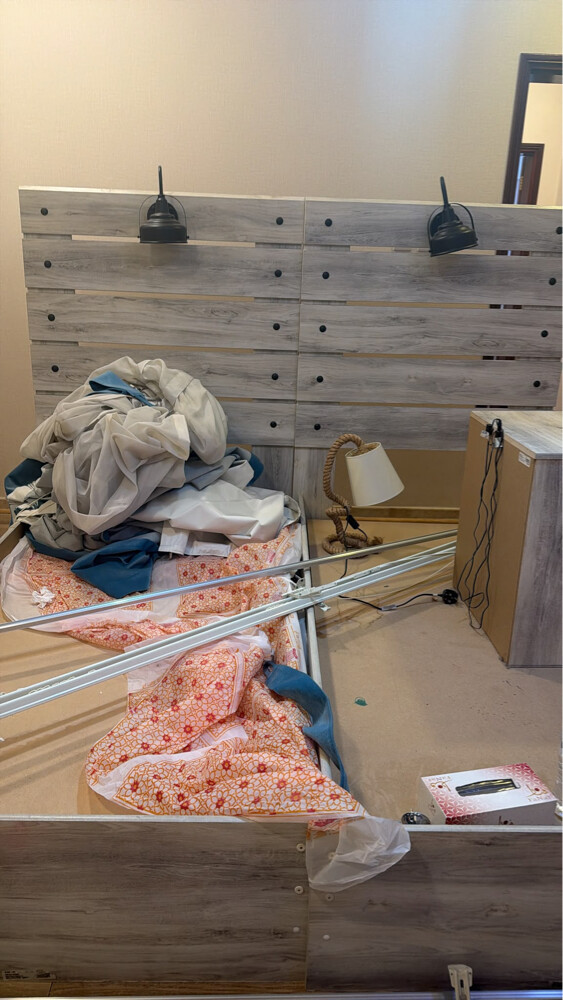 A bed, a dresser, a bed, a table or - 5