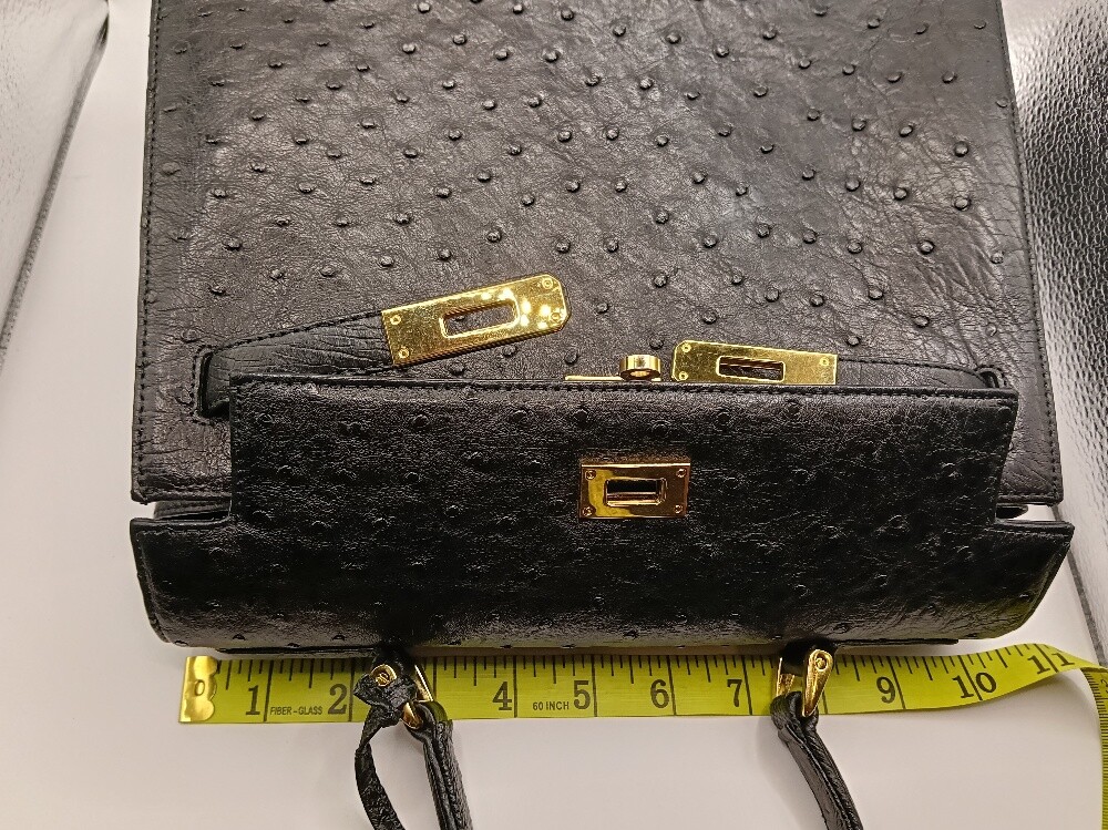 Genuine Ostrich Leather Handbag - 18