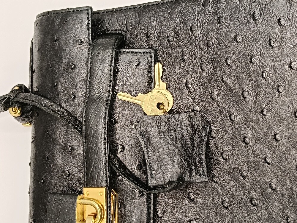 Genuine Ostrich Leather Handbag - 9