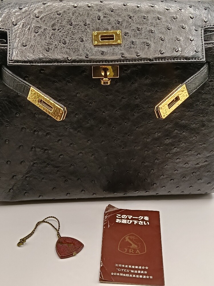 Genuine Ostrich Leather Handbag - 14