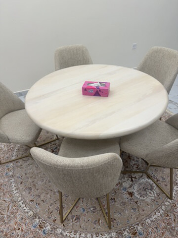 wood Dining Table + 5 Chairs Set - 12