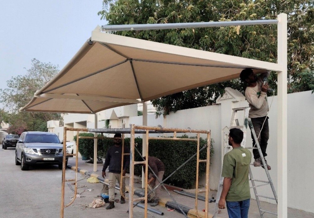 stylish fabric carshade & fence - 8