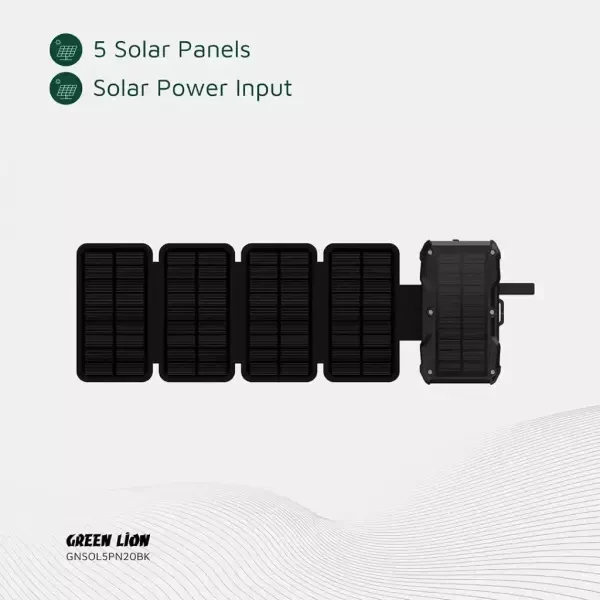 Green Lion Solar 5-Panel 20000mAh - 3